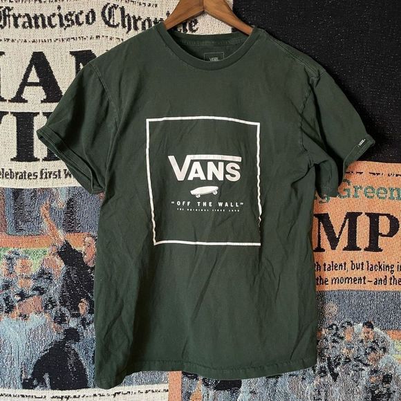 Vans Other - Vans Off The Wall Green T-Shirt Classic Logo In White Skater Men’s Size Medium